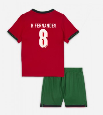 Portugal Bruno Fernandes #8 Primera Equipación Niños Eurocopa 2024 Manga Corta (+ Pantalones cortos)